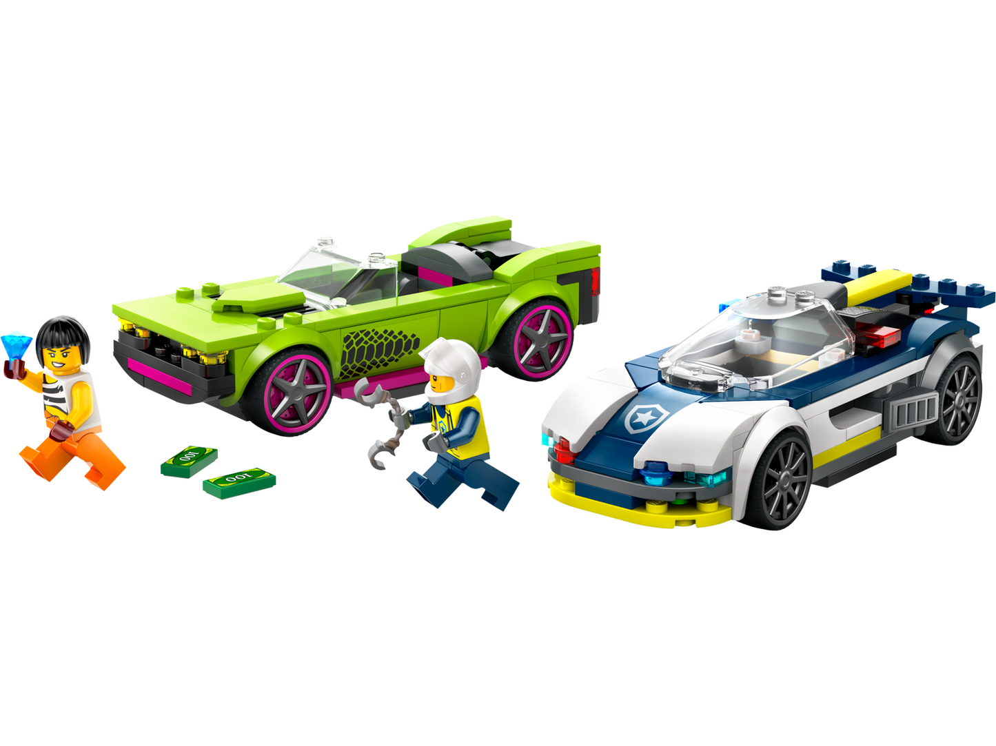 City 60415 Verfolgungsjagd mit Polizeiauto und Muscle Car