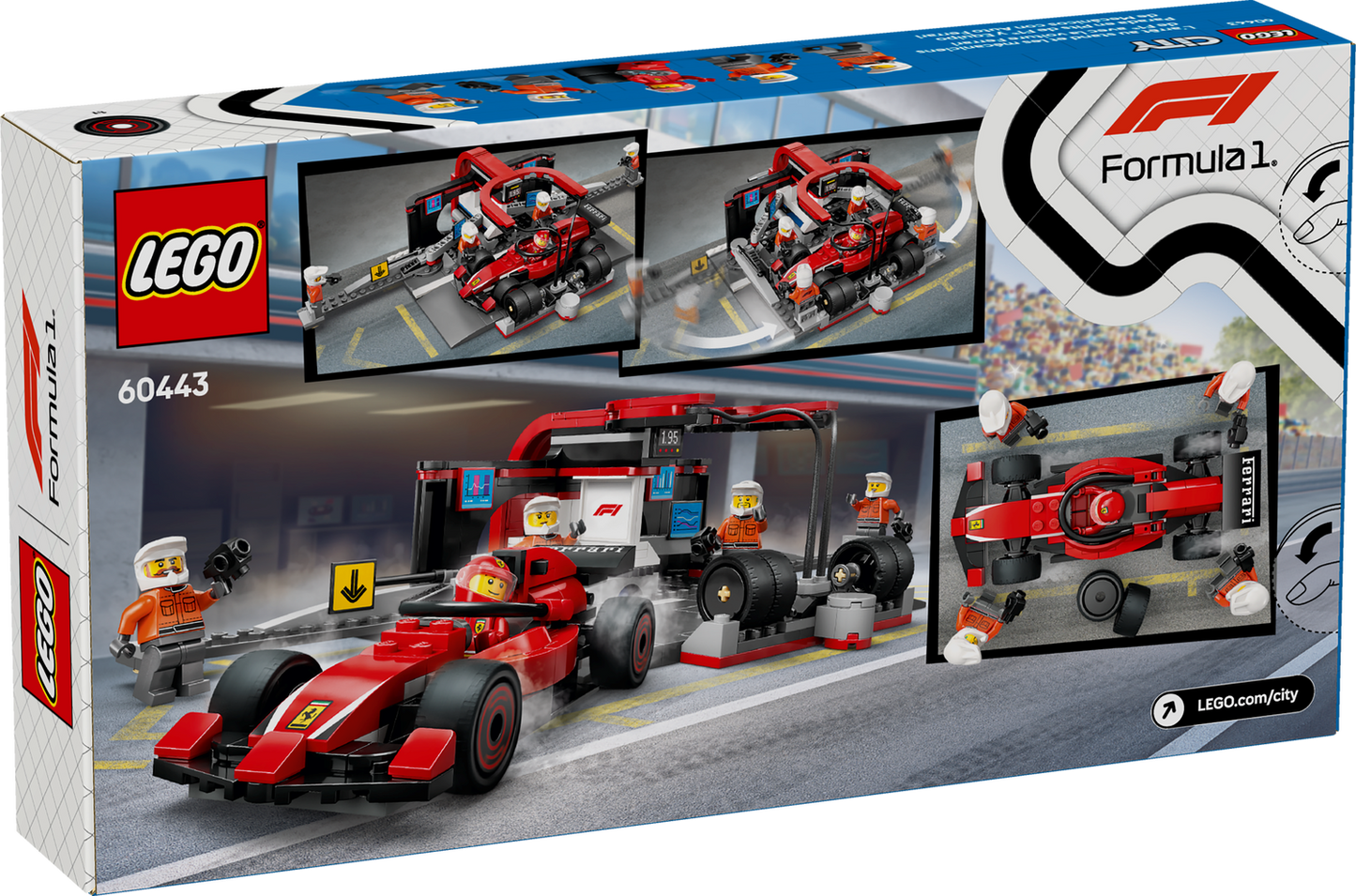 City 60443 F1 Boxenstopp mit Boxencrew und Ferrari Flitzer