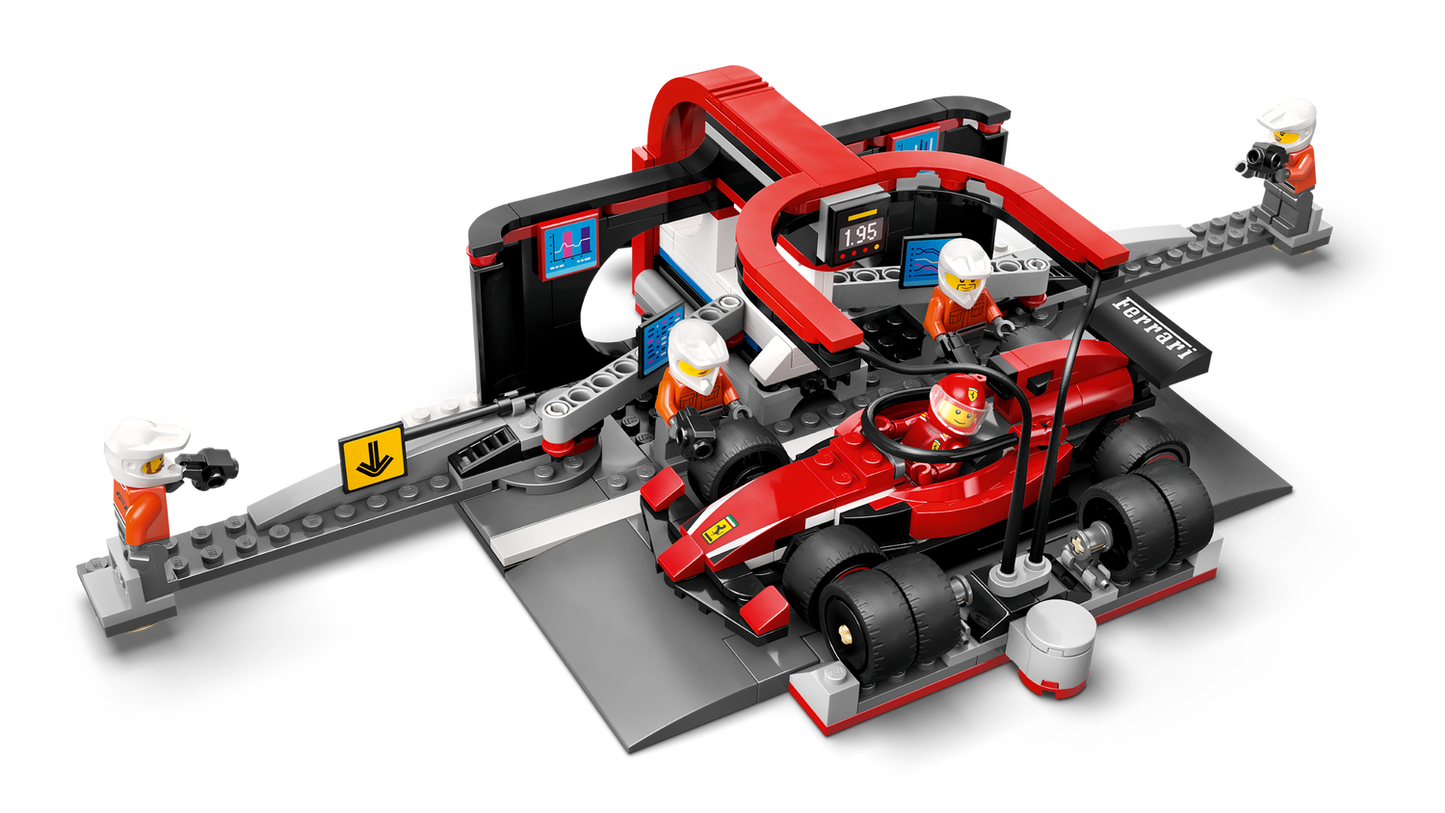 City 60443 F1 Boxenstopp mit Boxencrew und Ferrari Flitzer