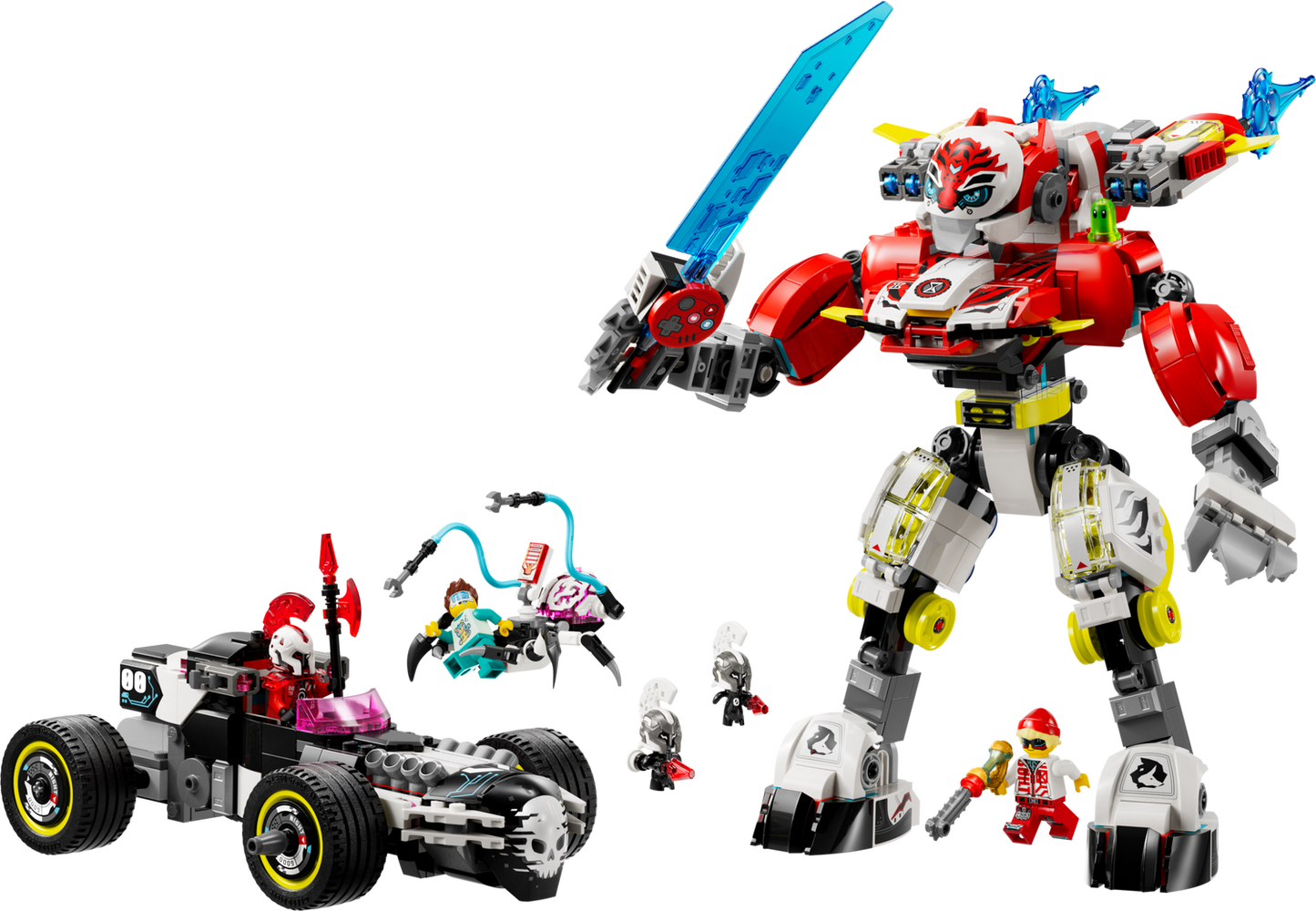 DREAMZzz 71497 Coopers Tiger-Mech und Zero's Hot Rod Auto