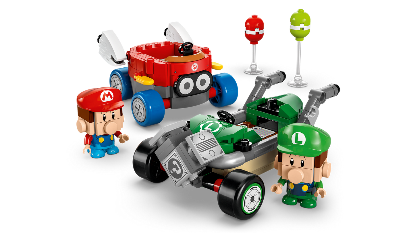 Super Mario 72034 Mario Kart Baby Mario vs. Baby Luigi