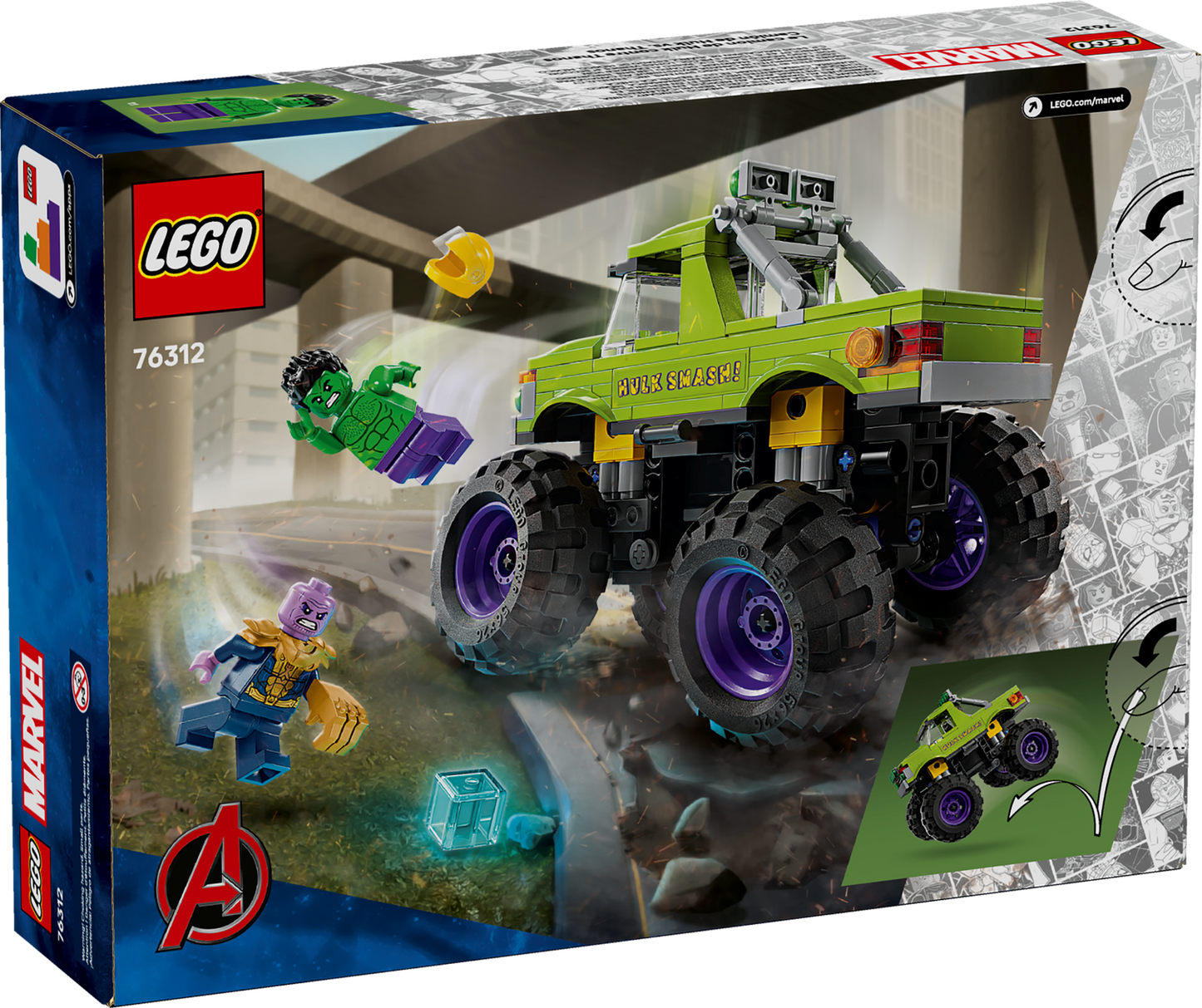 Marvel 76312 Hulk-Truck vs. Thanos