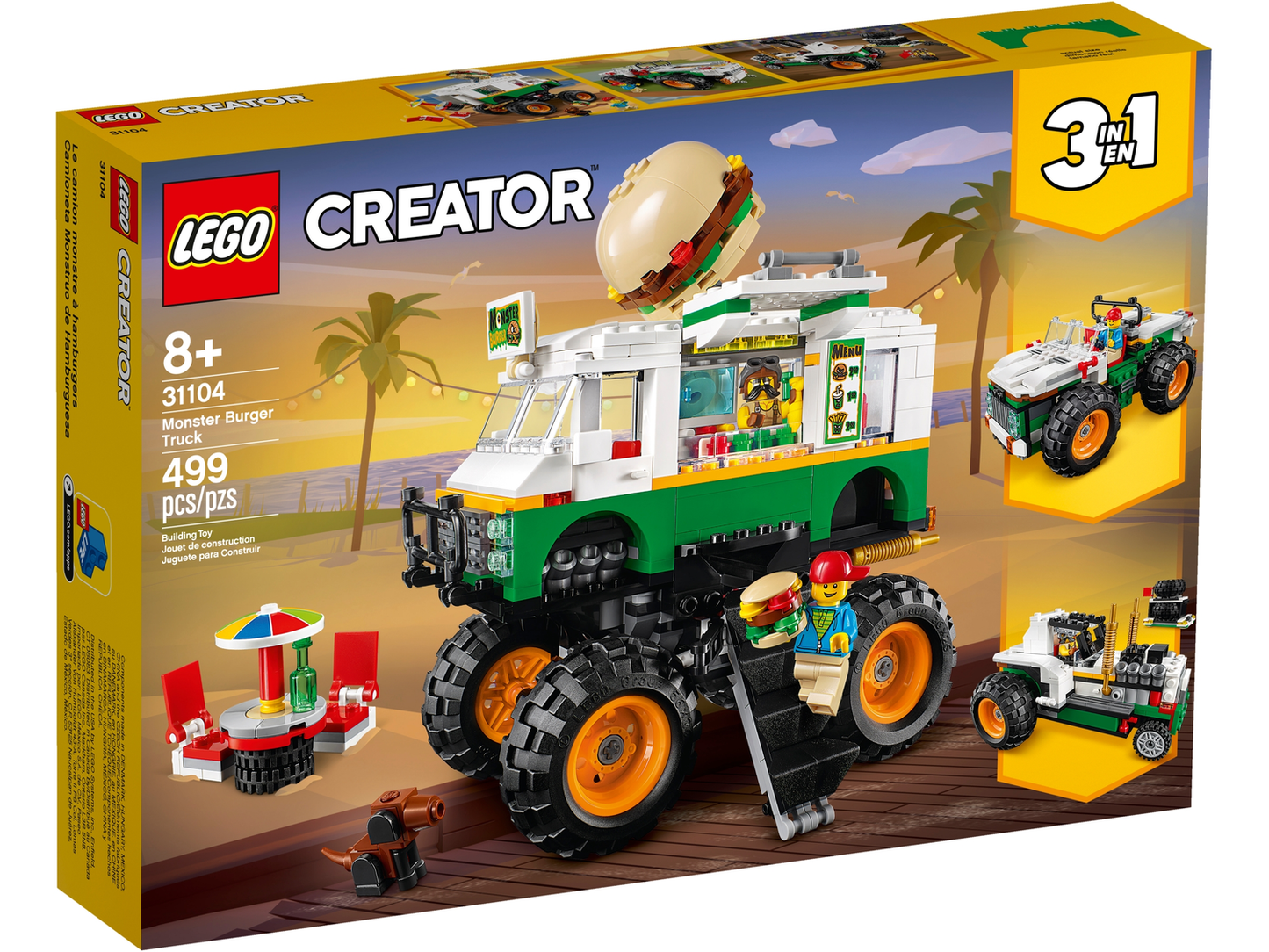 Creator 3-in-1-Sets 31104 Burger-Monster-Truck