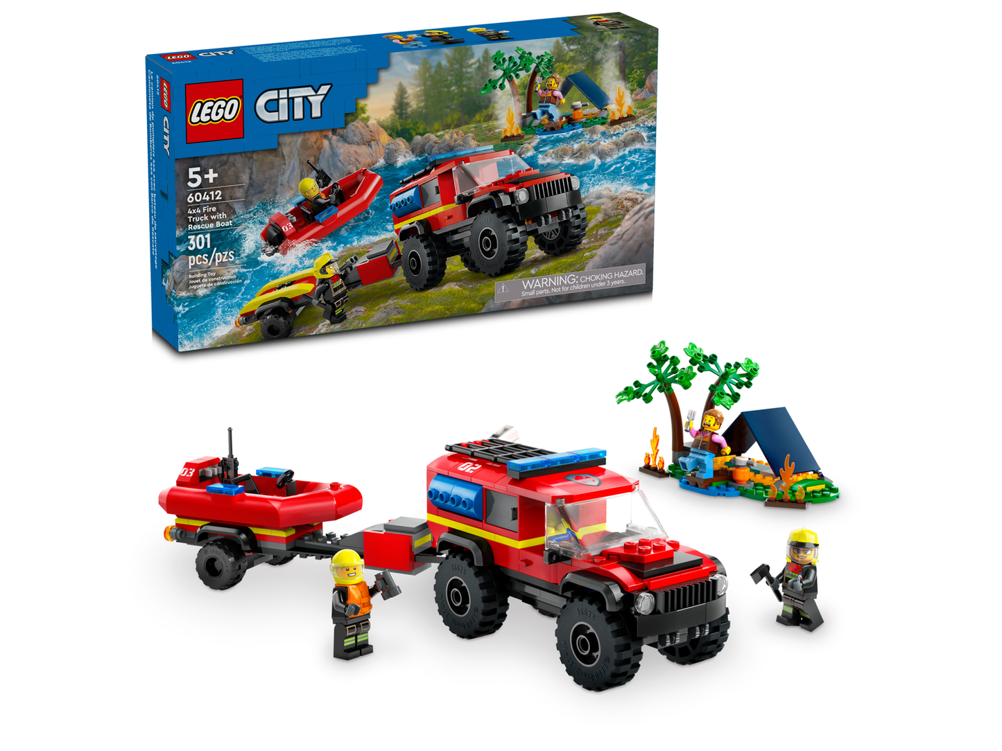 City 60412 Feuerwehrgeländewagen mit Rettungsboot