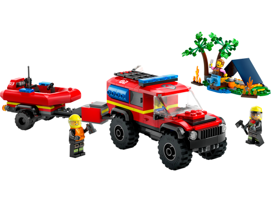 City 60412 Feuerwehrgeländewagen mit Rettungsboot