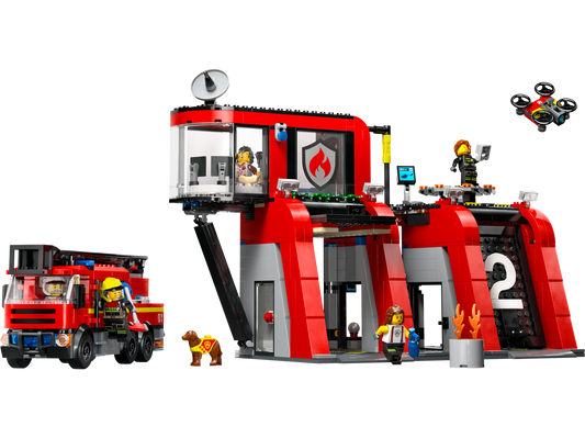 City 60414 Feuerwehrstation mit Drehleiterfahrzeug