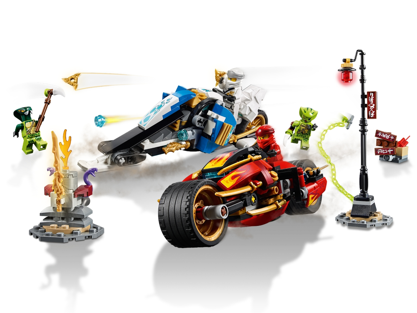 NINJAGO 70667 Kais Feuer-Bike & Zanes Schneemobil