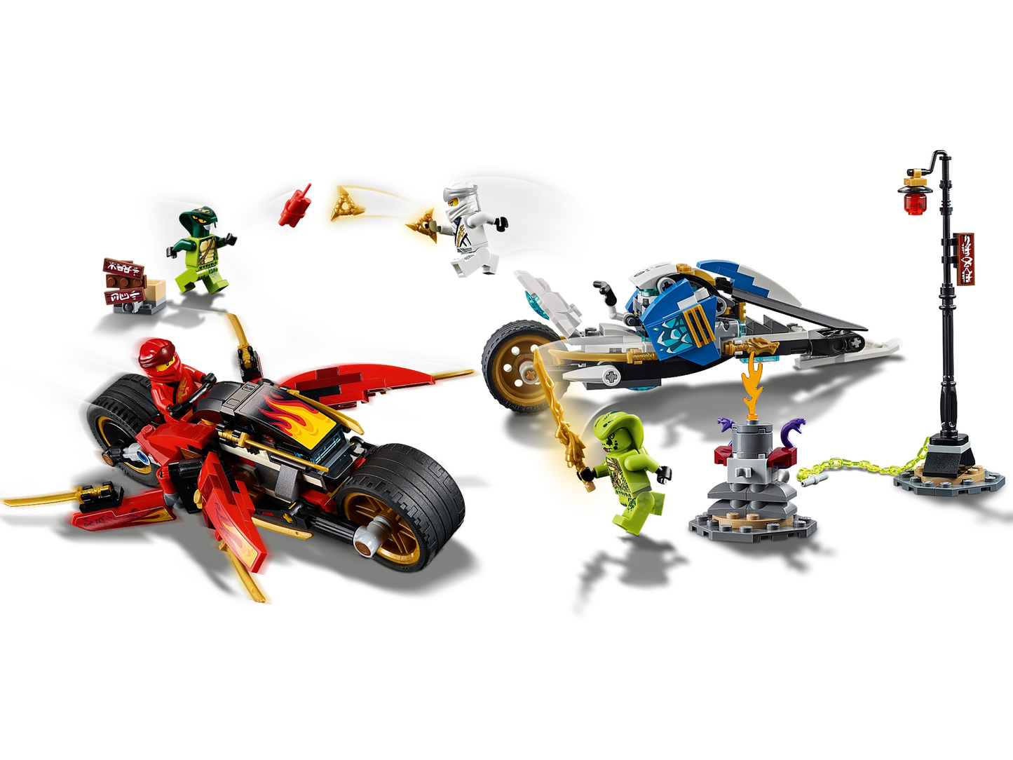 NINJAGO 70667 Kais Feuer-Bike & Zanes Schneemobil