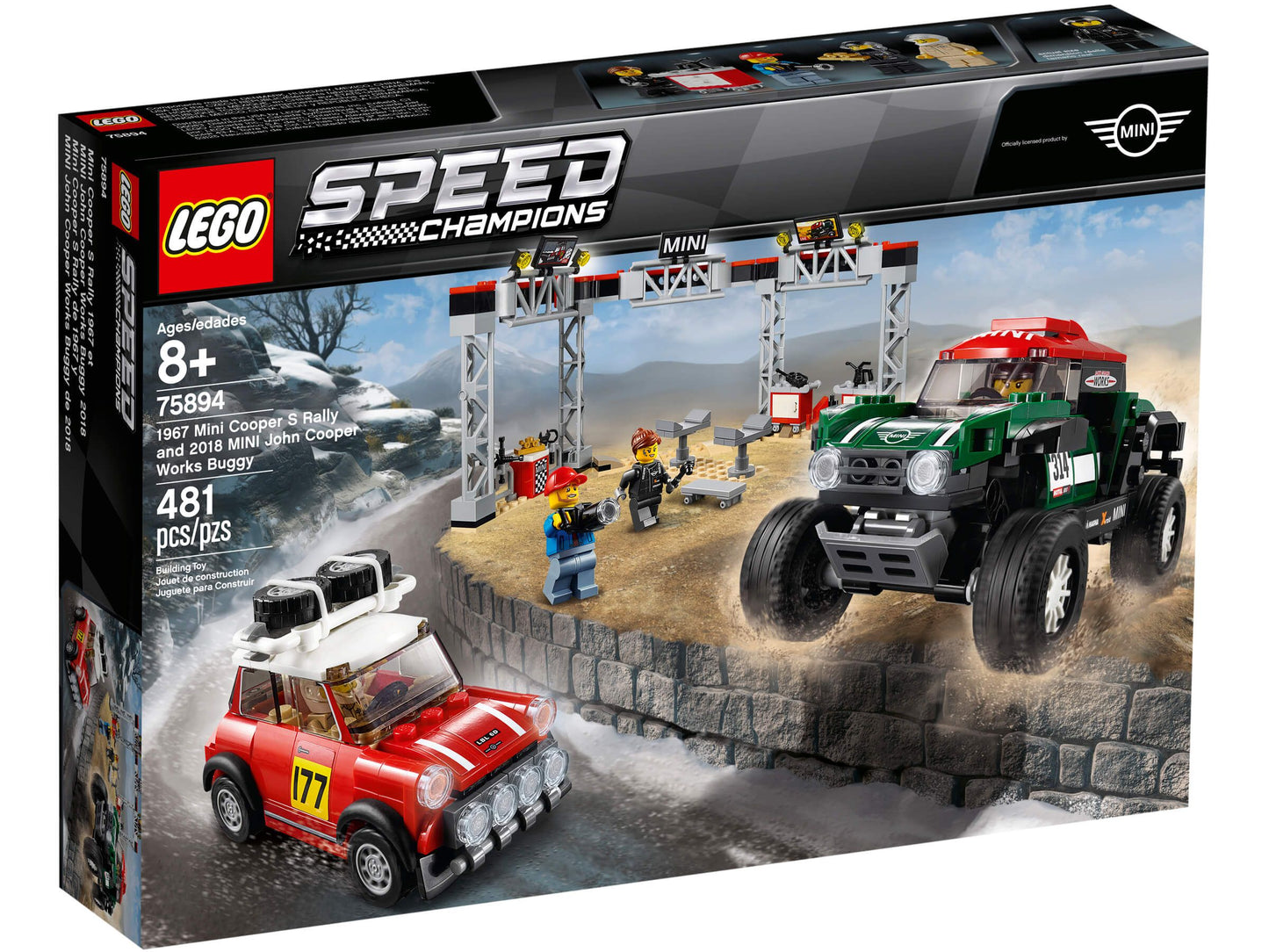 Speed Champions 75894 Rallyeauto 1967 Mini Cooper S und Buggy 2018 Mini John Cooper Works