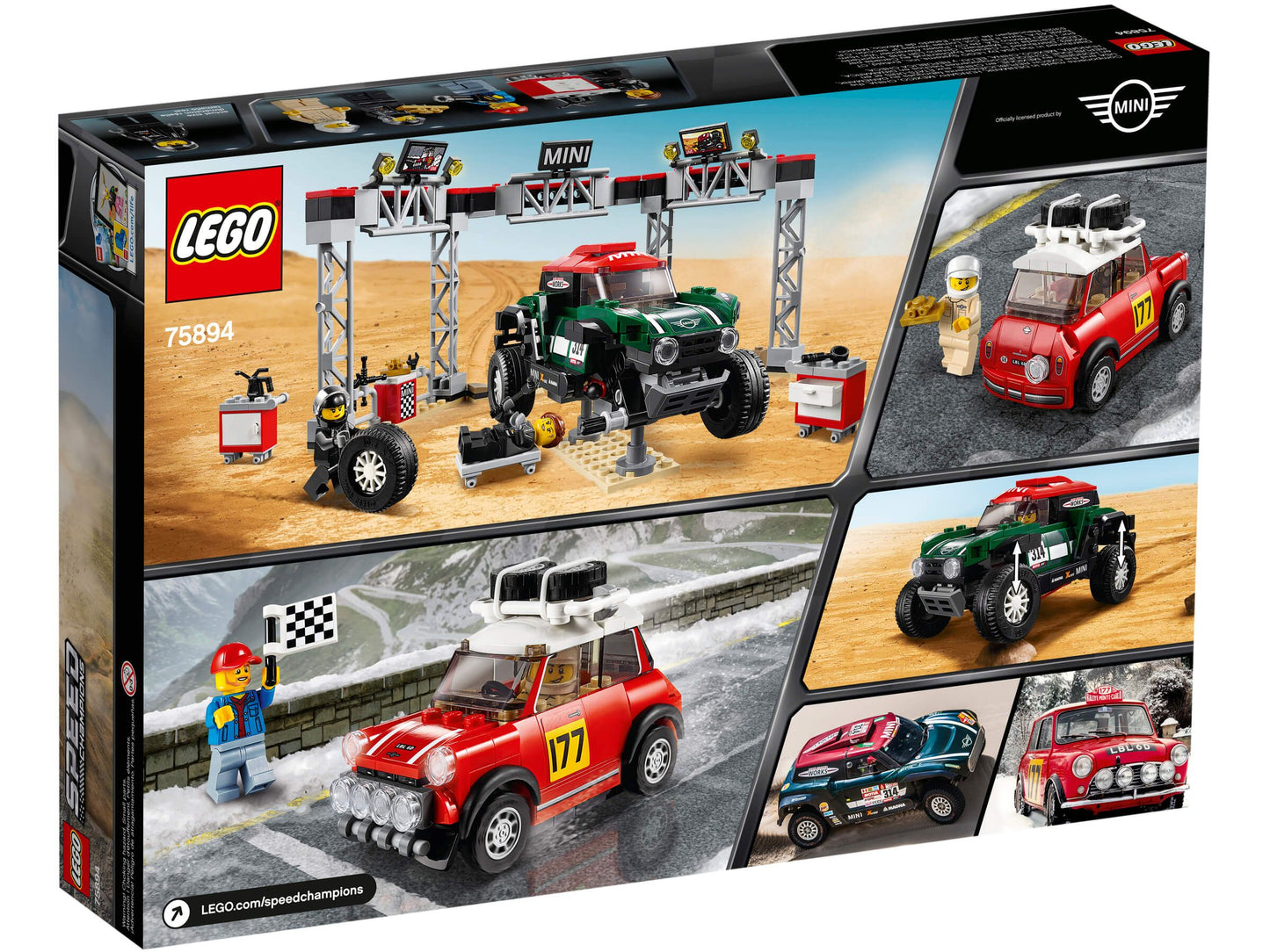 Speed Champions 75894 Rallyeauto 1967 Mini Cooper S und Buggy 2018 Mini John Cooper Works