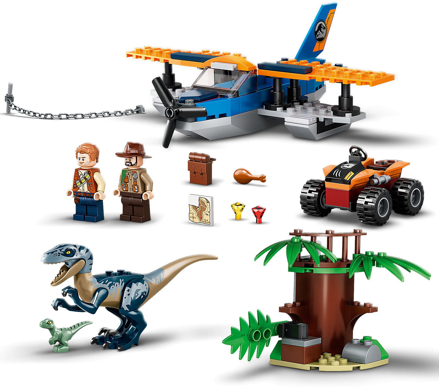 Jurassic World 75942 Velociraptor Rettungsmission mit dem Doppeldecker