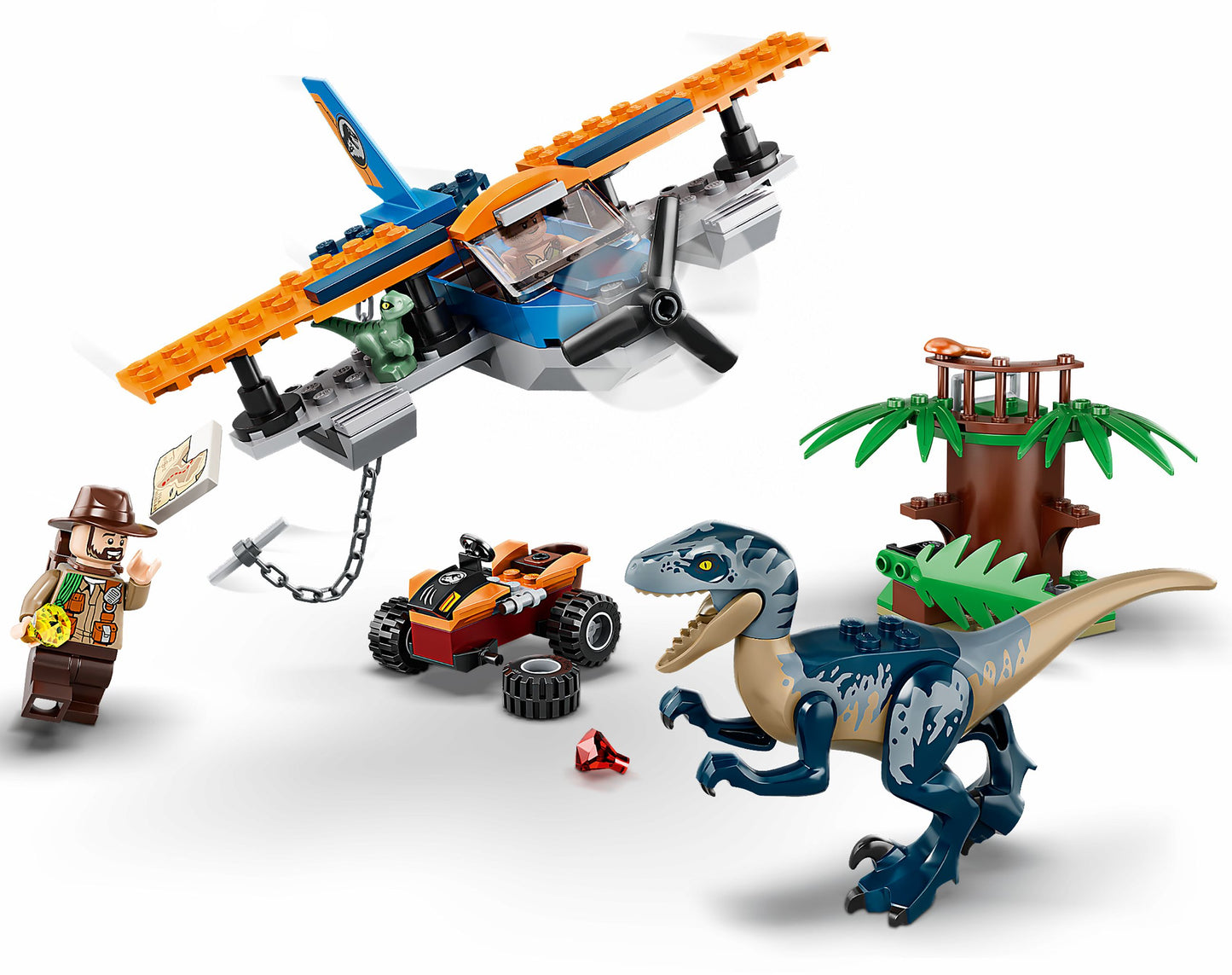 Jurassic World 75942 Velociraptor Rettungsmission mit dem Doppeldecker