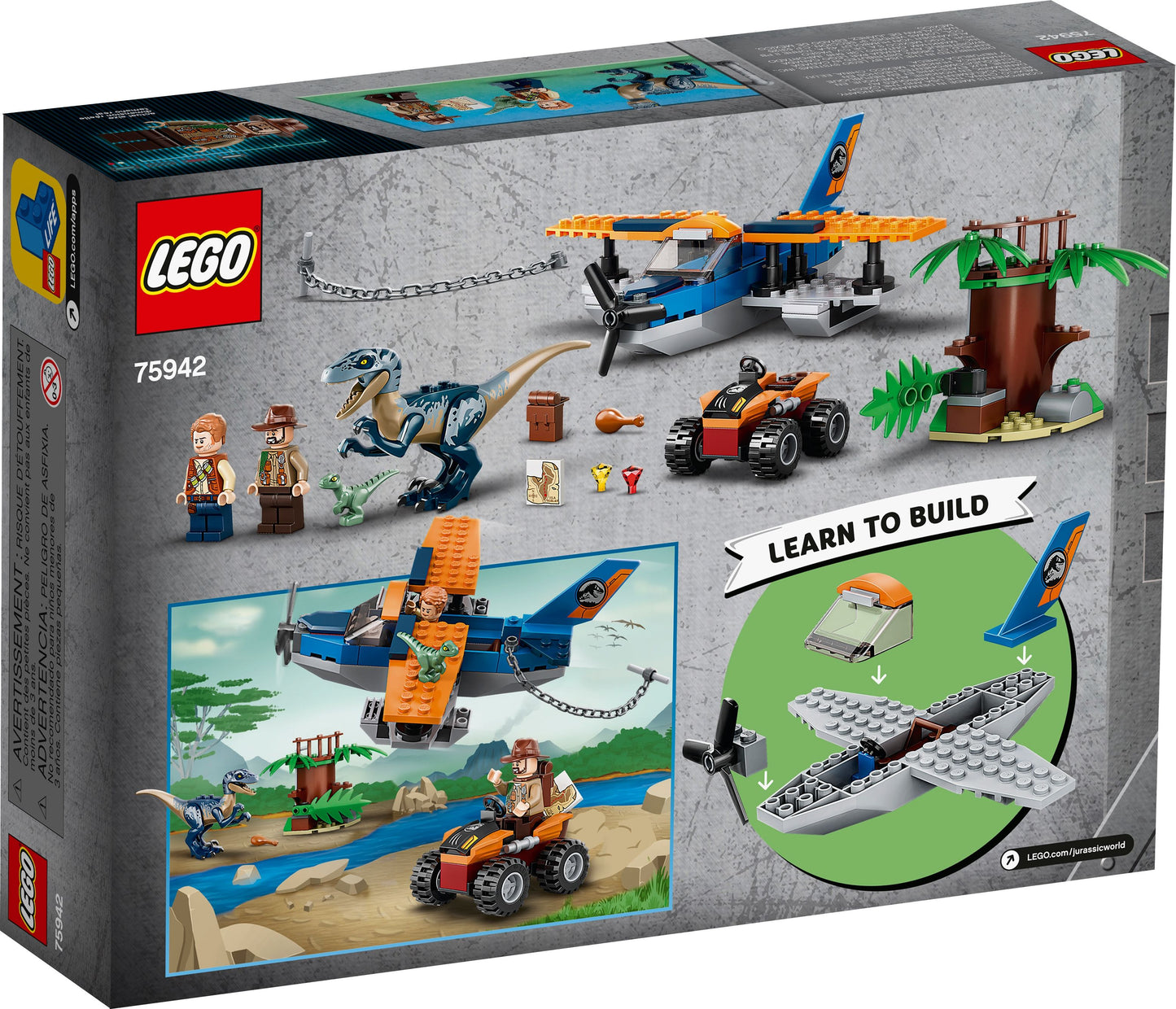 Jurassic World 75942 Velociraptor Rettungsmission mit dem Doppeldecker