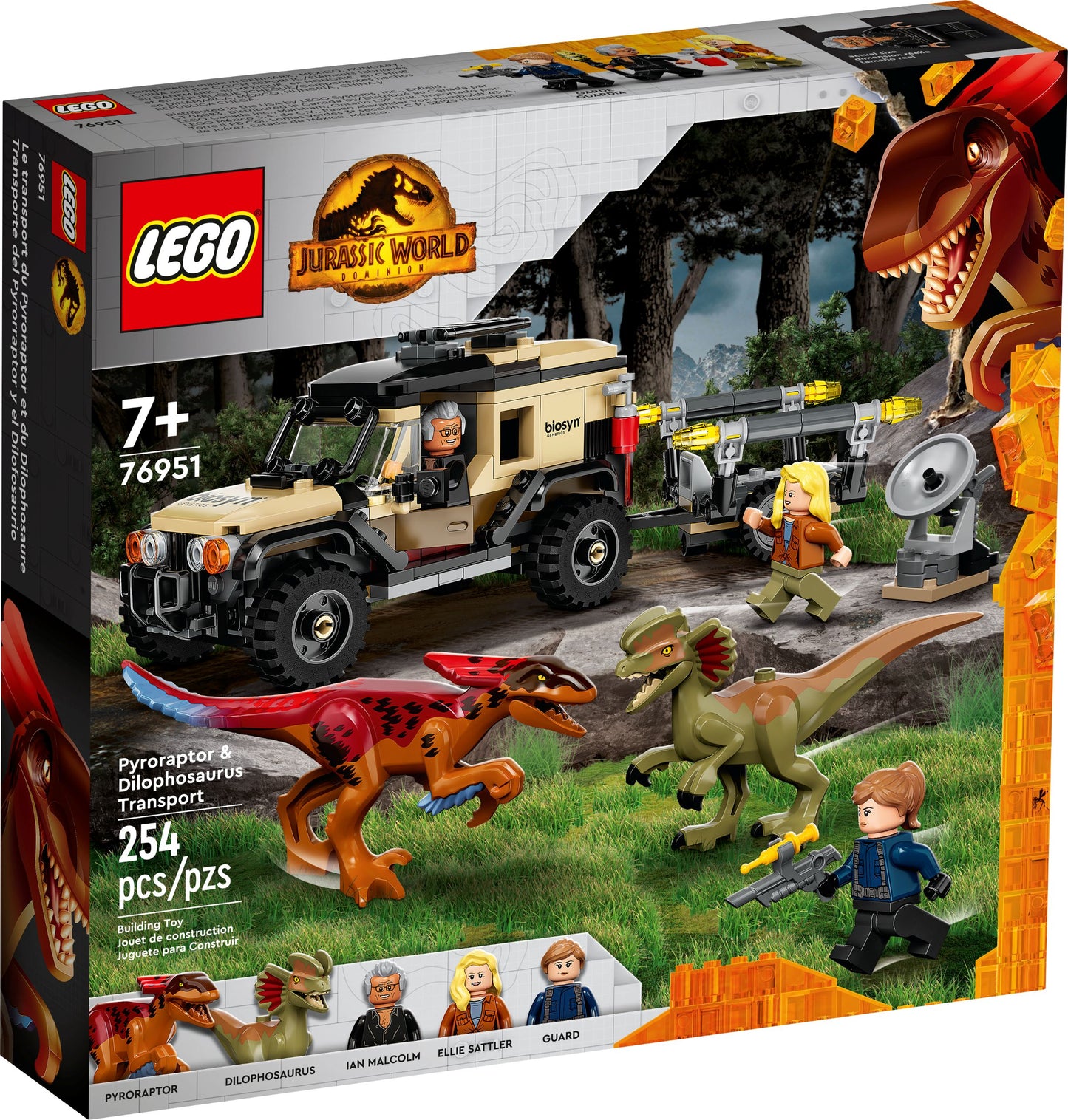 Jurassic World 76951 Pyroraptor& Dilophosaurus Transport