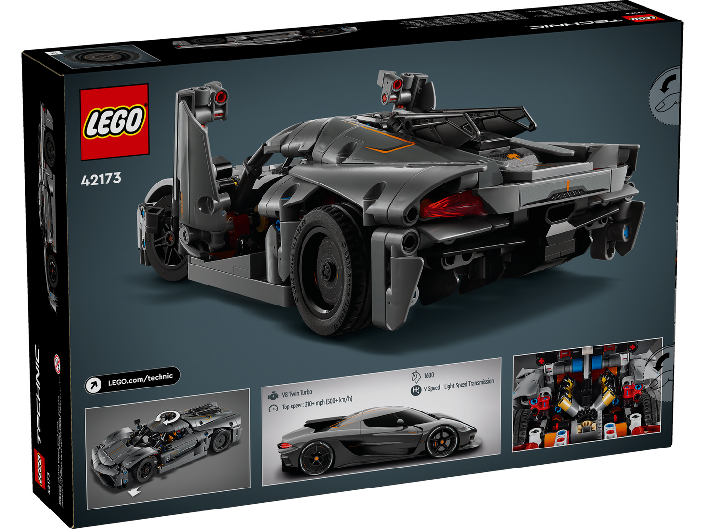 Technic 42173 Koenigsegg Jesko Absolut Supersportwagen in Grau