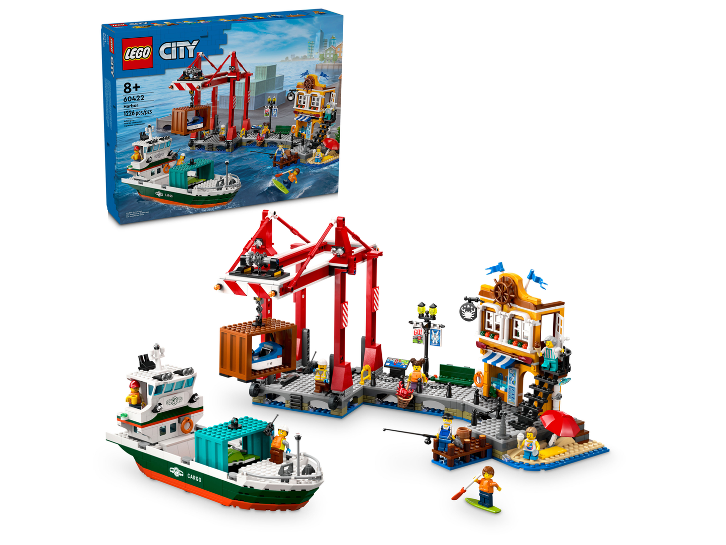 City 60422 Hafen mit Frachtschiff