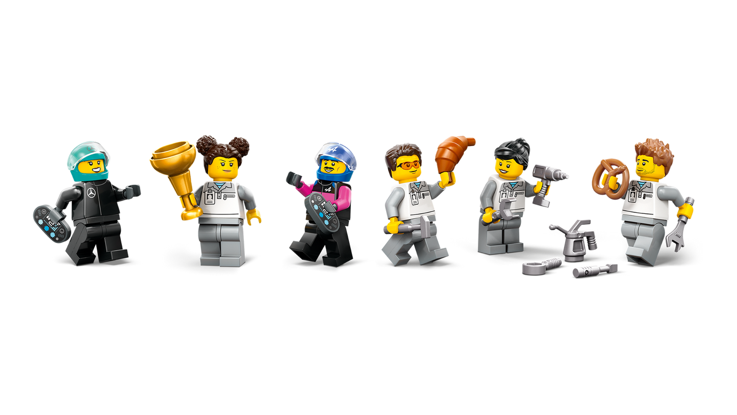 City 60444 F1 Garage mit Mercedes-AMG & Alpine Rennautos