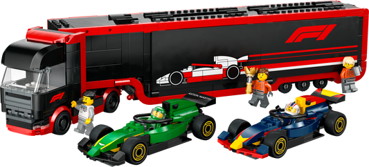 City 60445 F1 Transporter mit RB20 & AMR24 F1 Rennautos