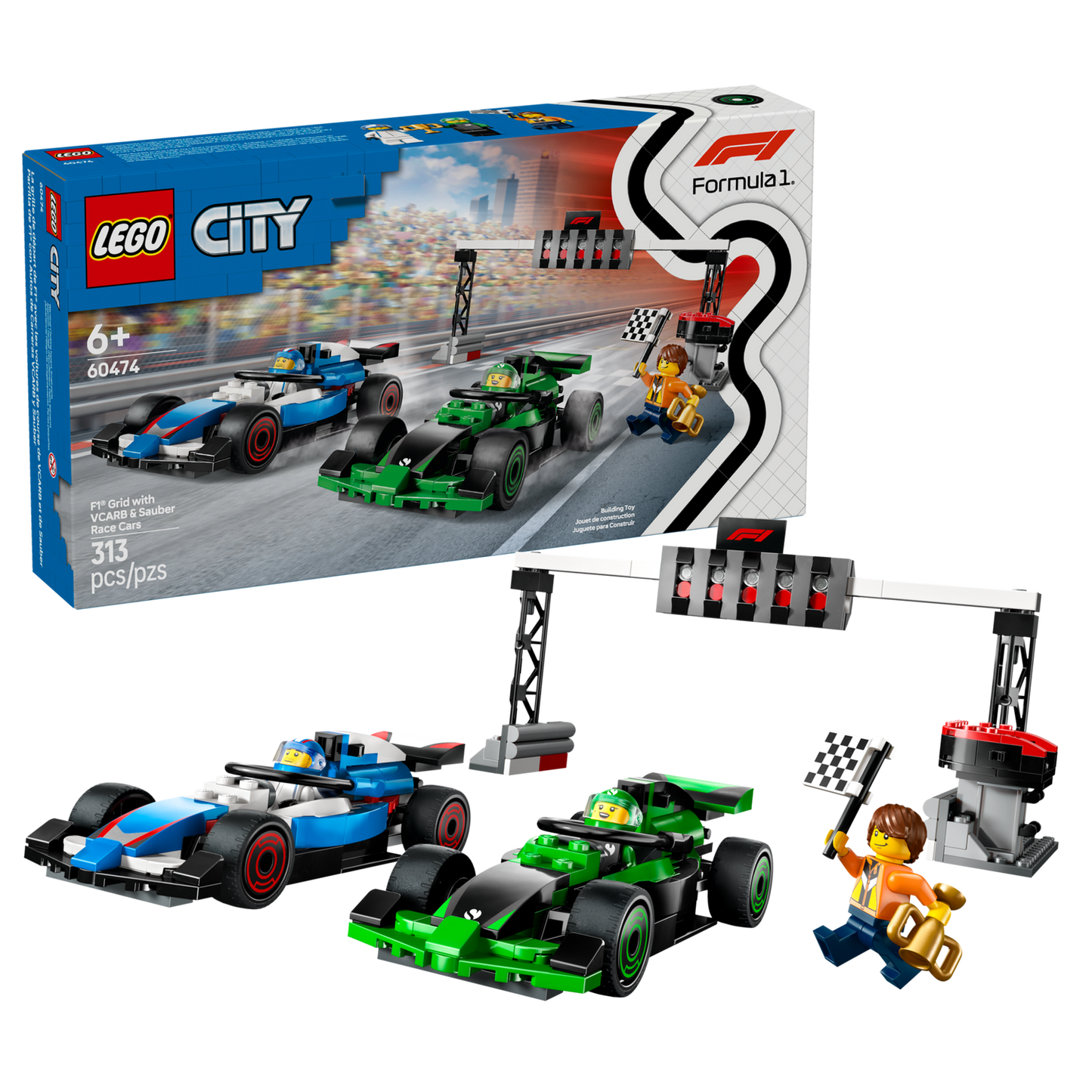 City 60474 F1 Startaufstellung mit VCARB & Sauber Rennautos