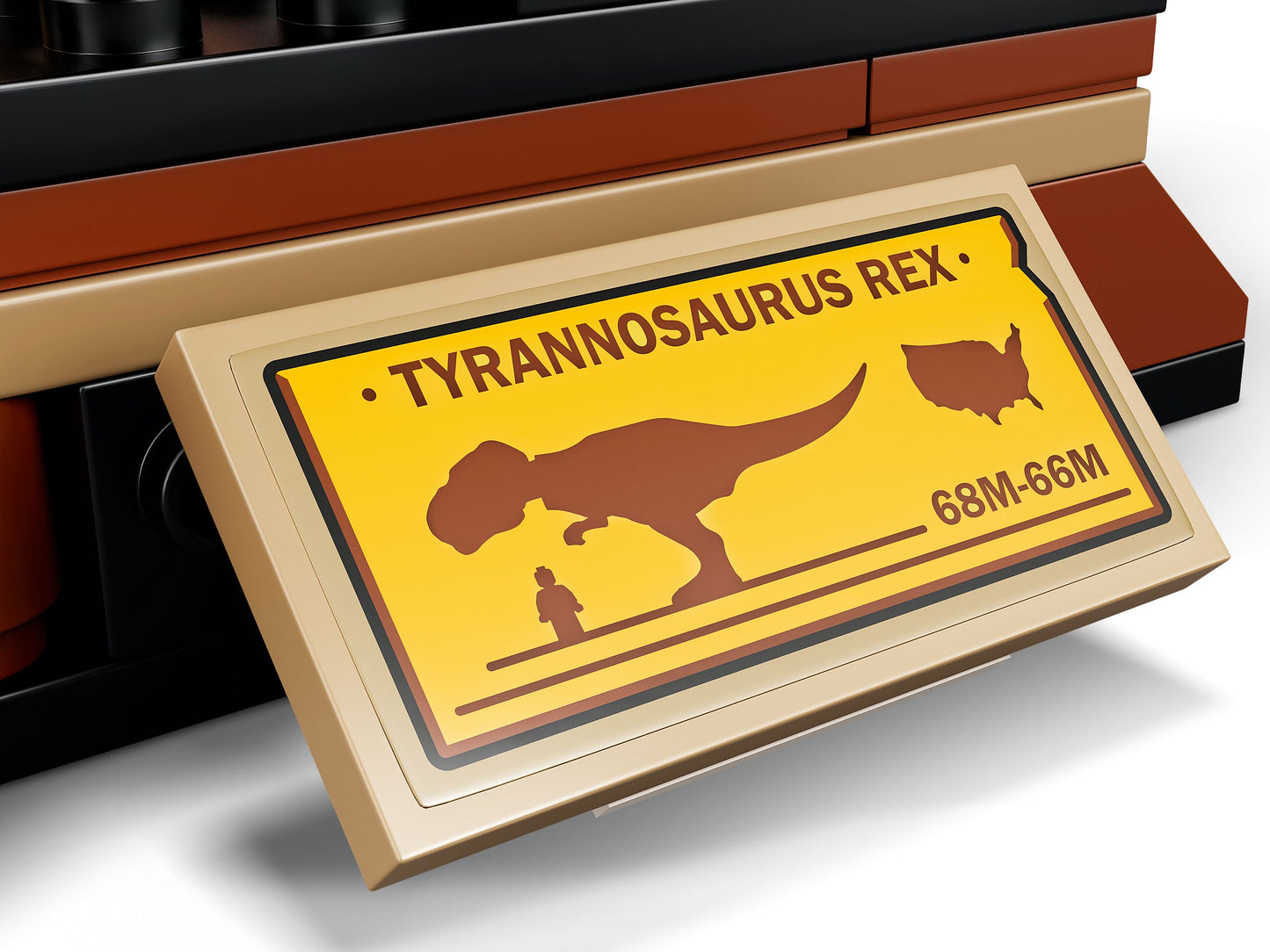 Jurassic World 76940 T Rex-Skelett in der Fossilienausstellung